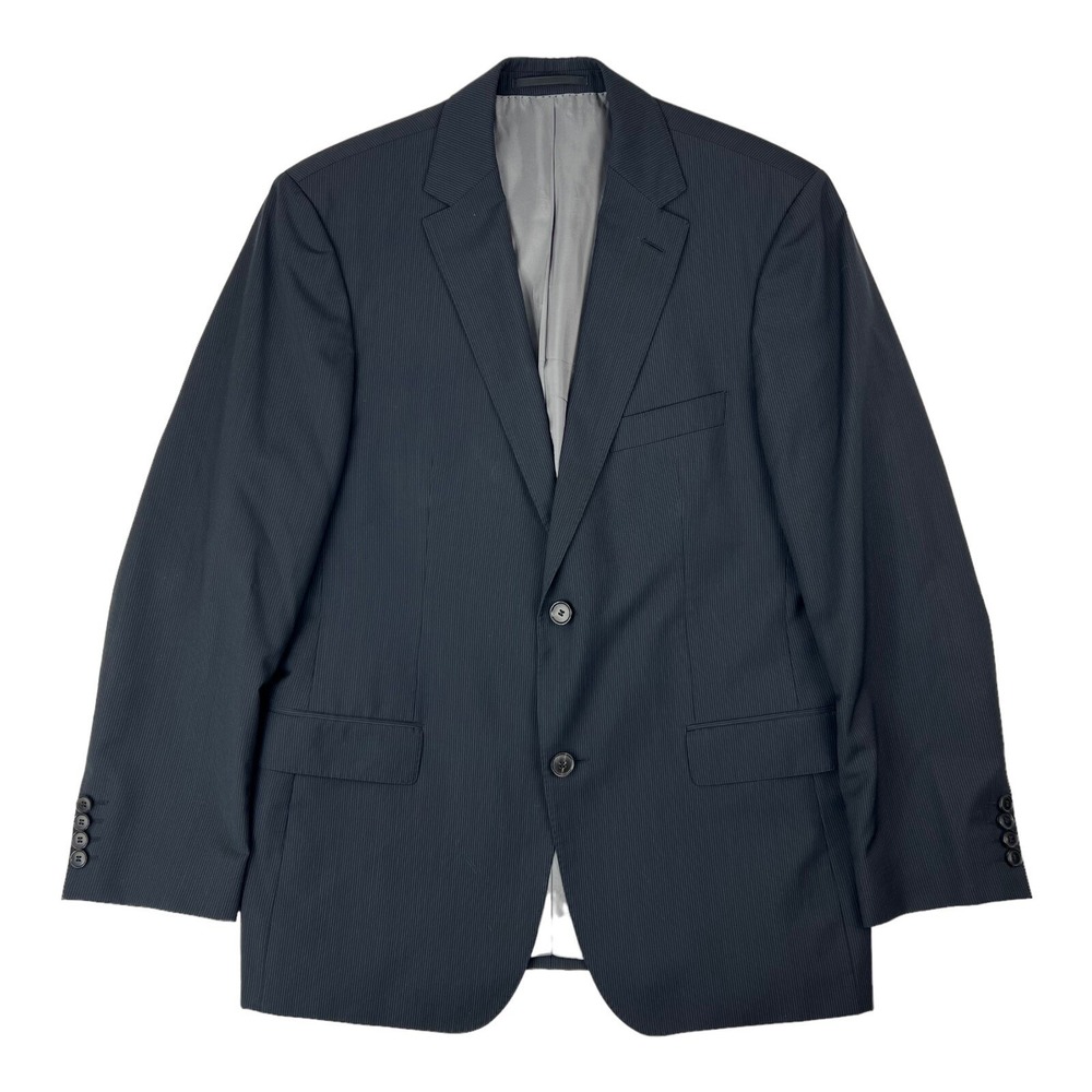 Hugo Boss Gray Stripe Pasolini1 2 Button/Vent Super 100 Wool Blazer Men Size 40R